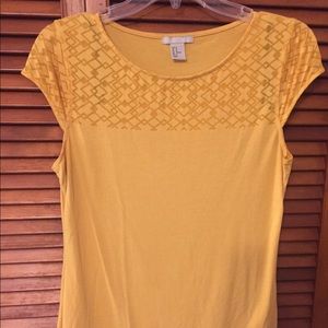 H&M size Medium Yellow Gold Cap Sleeve Shirt